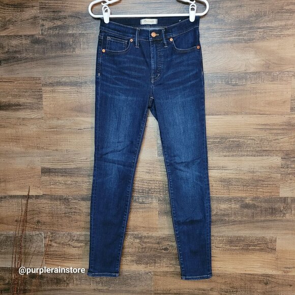 Madewell Jeans Size 27 Skinny 9" High Rise Tummy Control Larkspur Wash F8990 - Picture 1 of 12